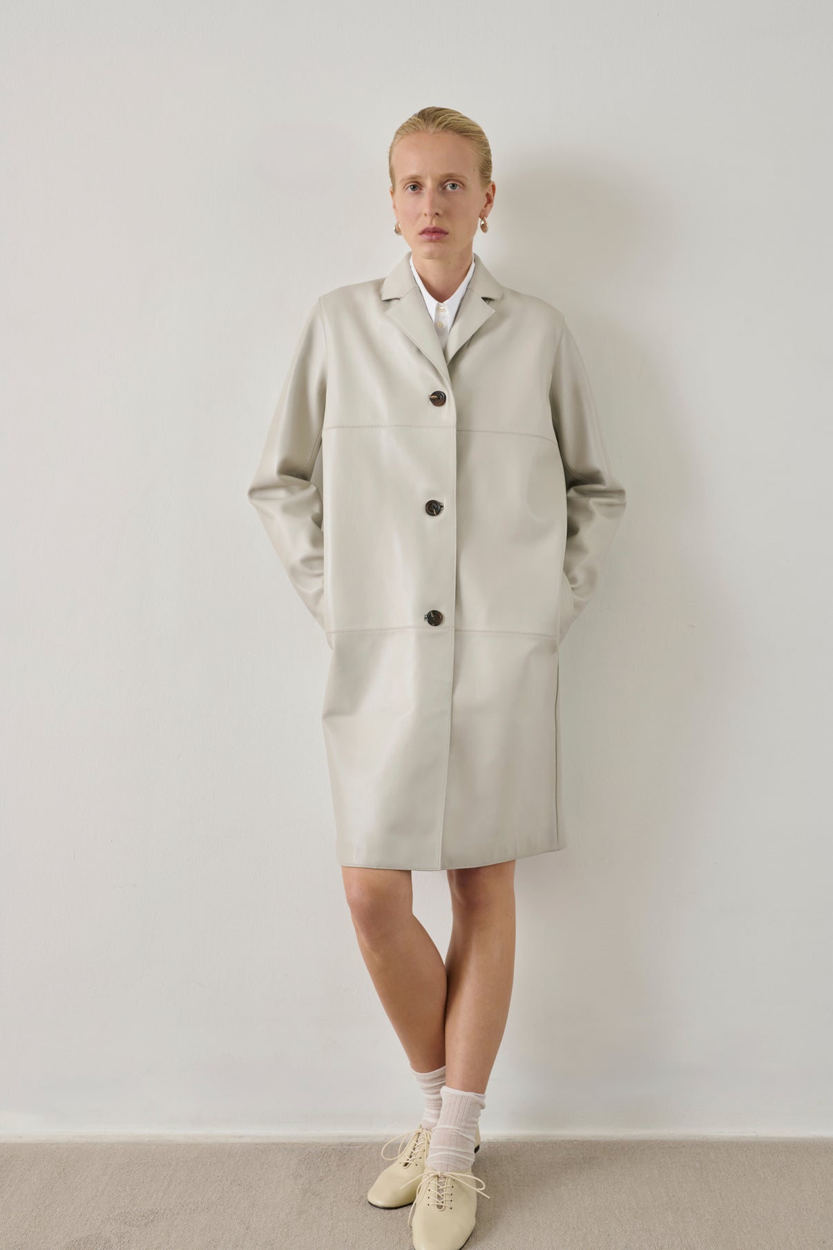 Manteau Harden - Mastic - Cuir - Femme vue 1