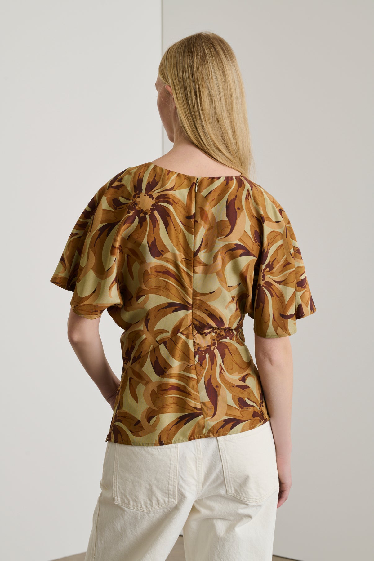 Blouse Embrun - Orange/Argile - Soie - Femme vue 5